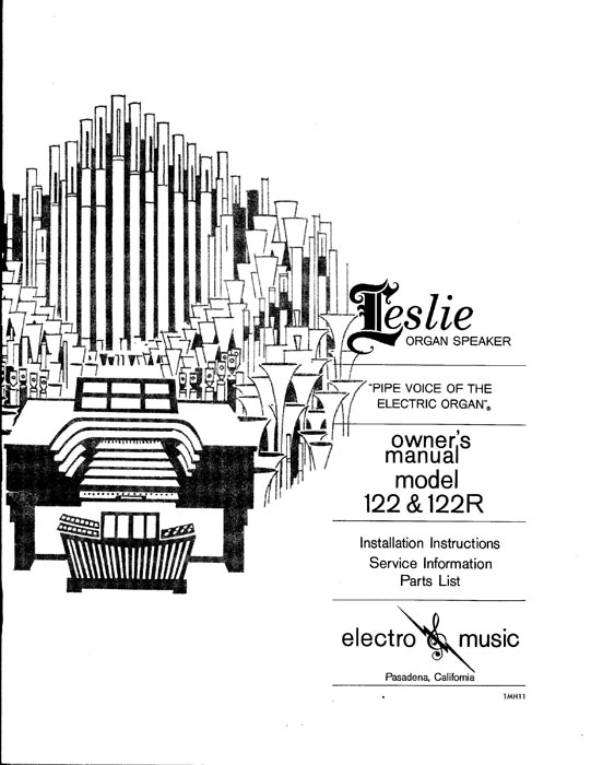Leslie 122 Speaker Owners Manual