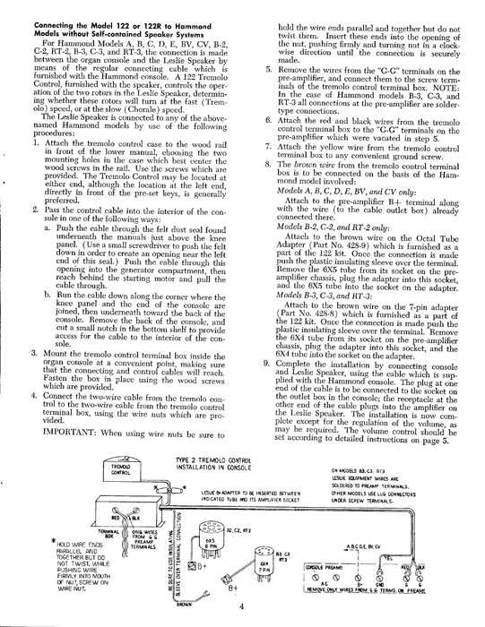 Leslie 122 Speaker Owners Manual
