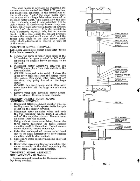 Leslie 145, 147, 247 Speaker Owners Manual
