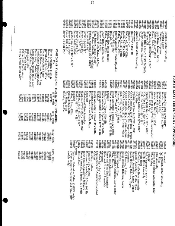 Leslie 145, 147, 247 Speaker Owners Manual