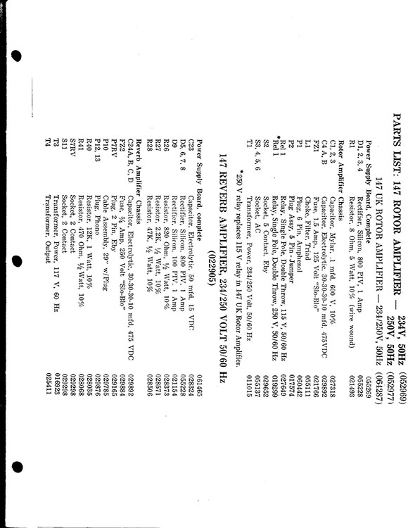 Leslie 145, 147, 247 Speaker Owners Manual